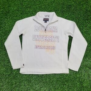 Jansport LSU-Tiger Fleece Sweater Womens Small 18x23 White